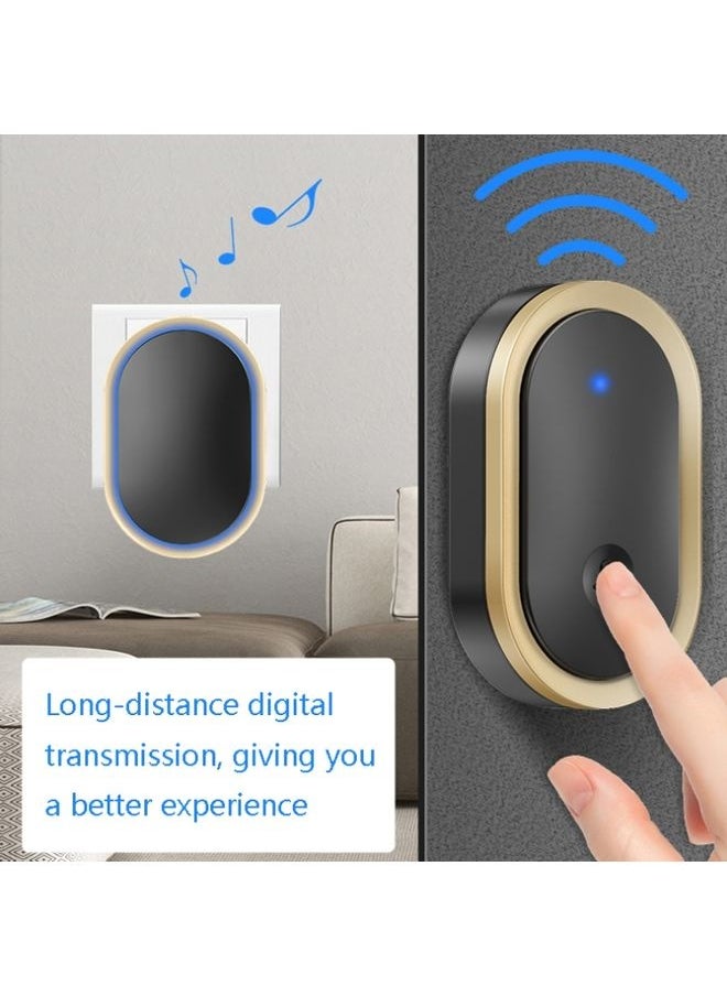 CACAZI A99 Home Smart Remote Control Doorbell Elderly Pager, Style:UK Plug(White)