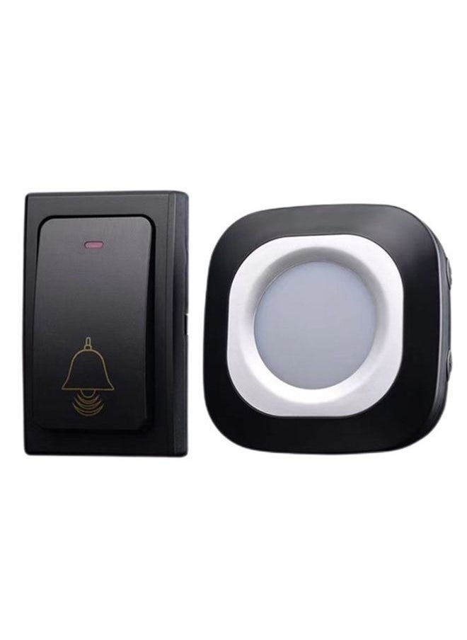 Flash Wireless Home Doorbell Self-Generated Smart Remote Control Doorbell Without Batteries, Specification: 1 For 1 Black(EU Plug)