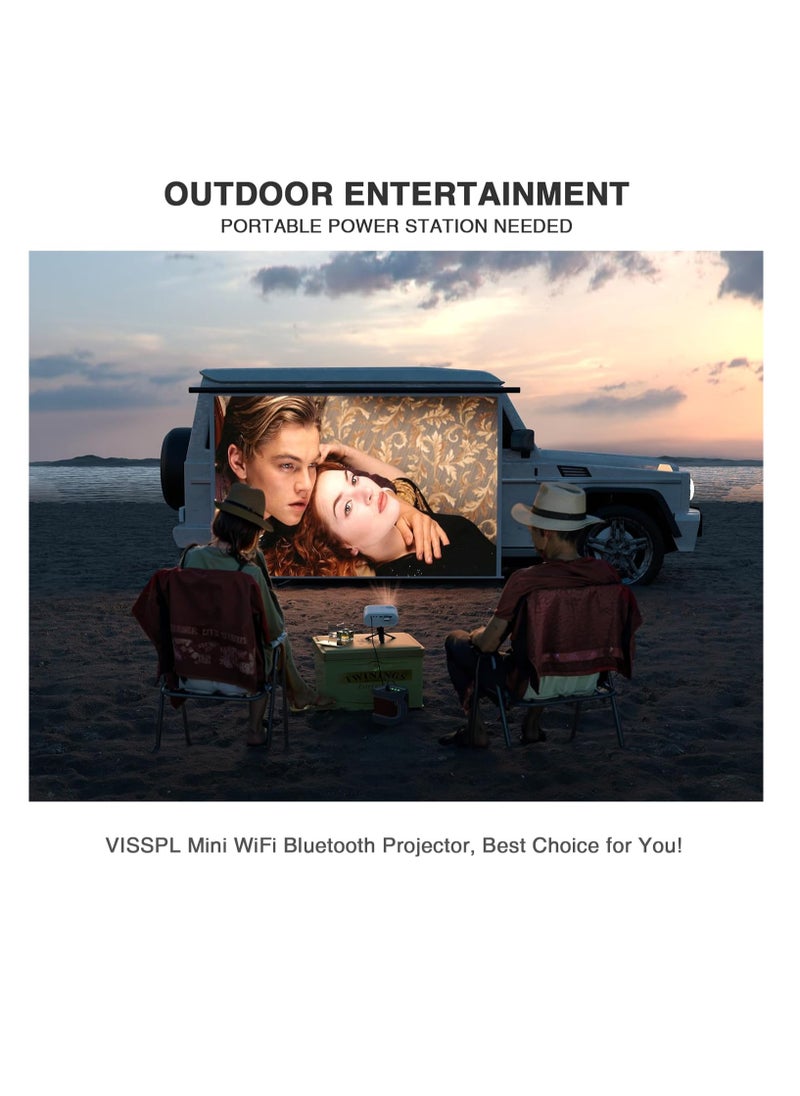 Mini Projector with WIFI and Bluetooth, Full HD 1080P Projector, Portable Outdoor Projector with Tripod, Home Theater Movie Phone Projector Compatible with Android/iOS/Windows/TV Stick/HDMI/USB | F3DY