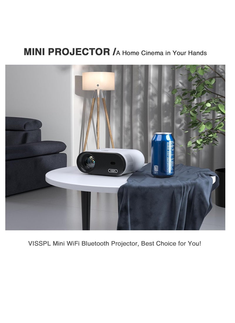 Mini Projector with WIFI and Bluetooth, Full HD 1080P Projector, Portable Outdoor Projector with Tripod, Home Theater Movie Phone Projector Compatible with Android/iOS/Windows/TV Stick/HDMI/USB | F3DY