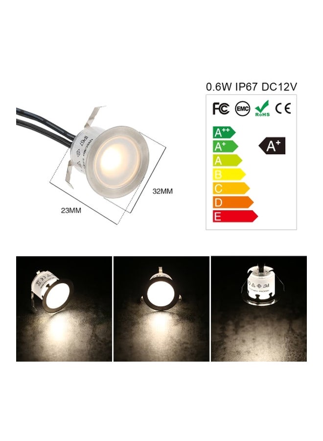 16-Piece LED Deck Light Warm White 3.1x2.3x3.1cm