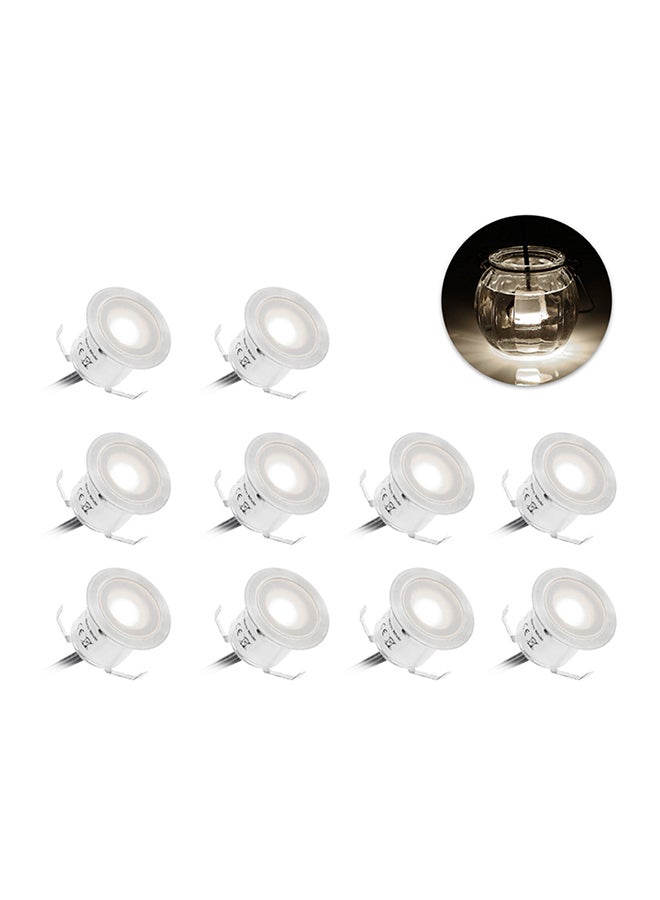 10 Piece LED Deck Light 0.6W Silver 28.0 X 15.5 X 6.0cm