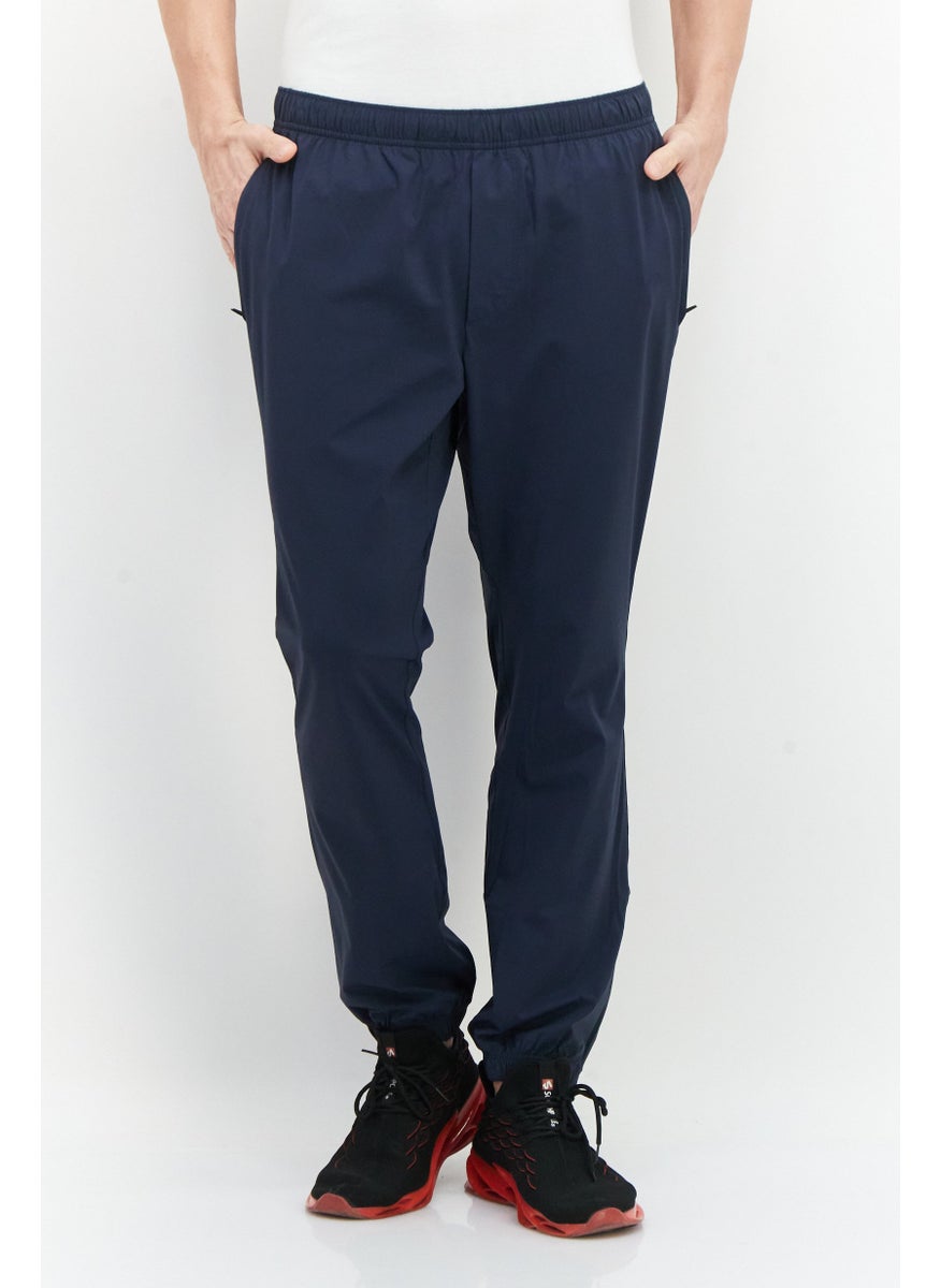 Men Regular Fit Plain Jogger Pant, Navy