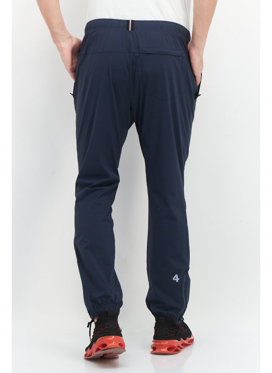 Men Regular Fit Plain Jogger Pant, Navy