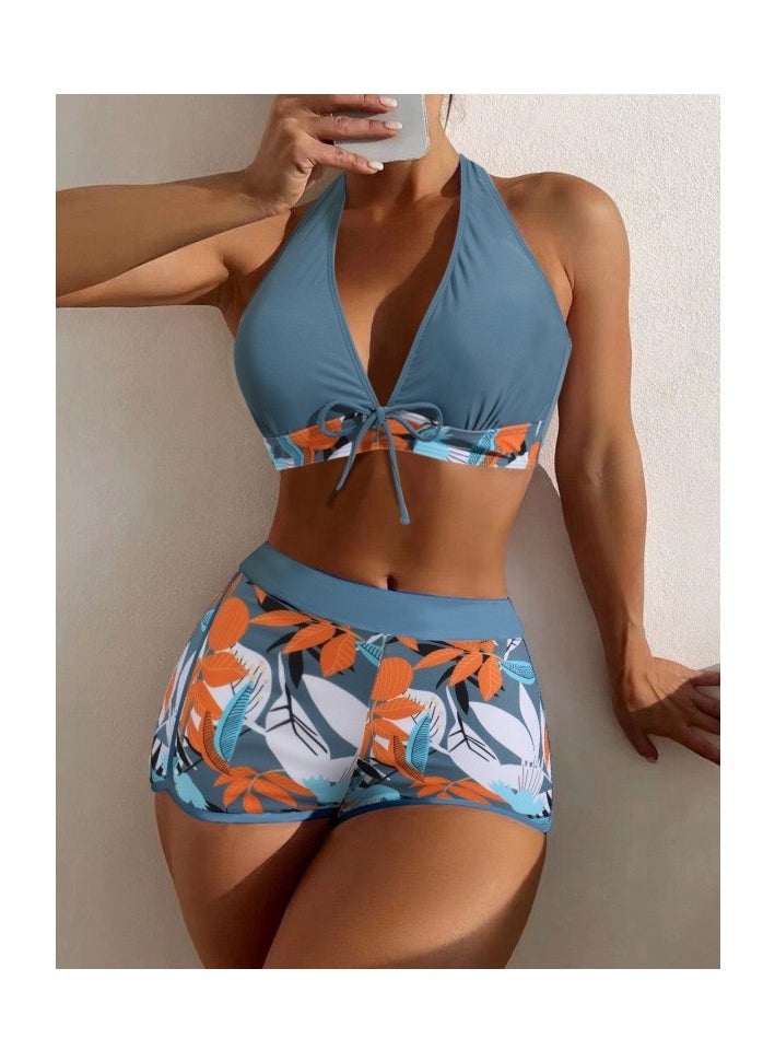 Women Swimwear Leaf Print Swimsuit Ladies Beachwear