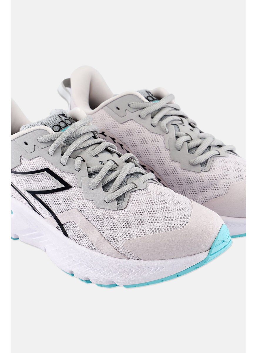 Women Lace Up Training Shoes, Silver