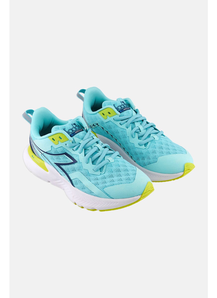 Women Lace Up Training Shoes, Turquoise