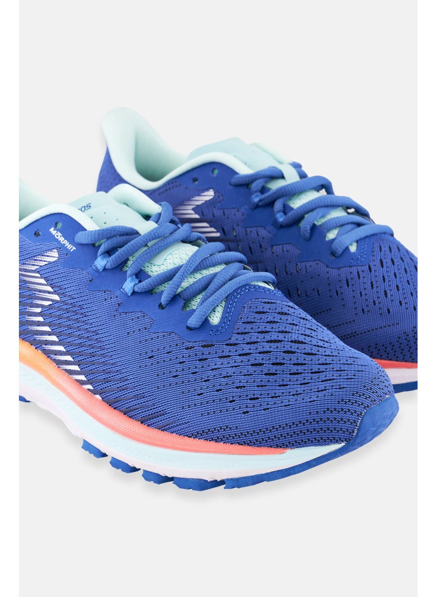 Women Lace Up Running Sports Shoes, Blue