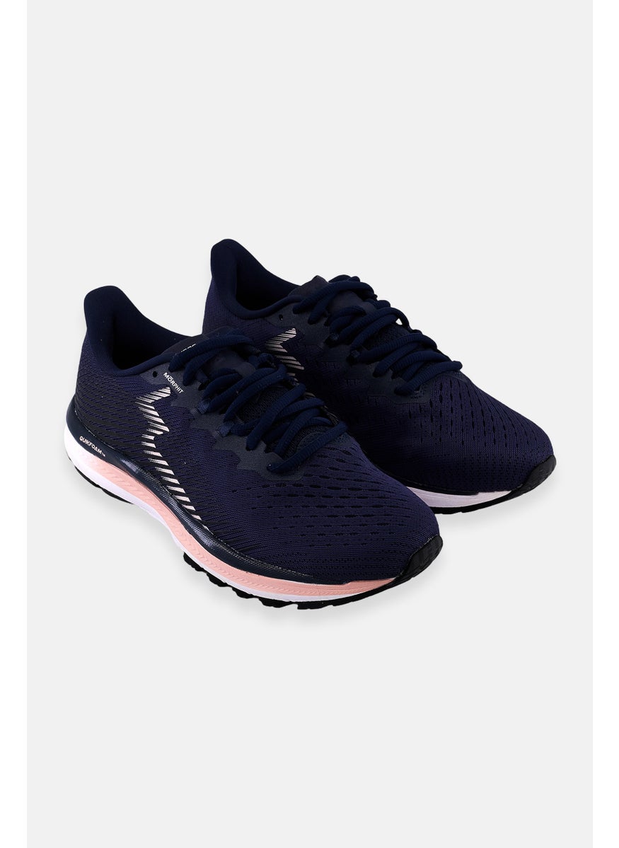 Women Kairos Lace Up Running Shoes, Navy Blue/Combo