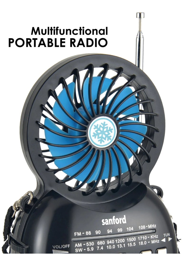 Multifunctional Portable Radio with Mini Fan