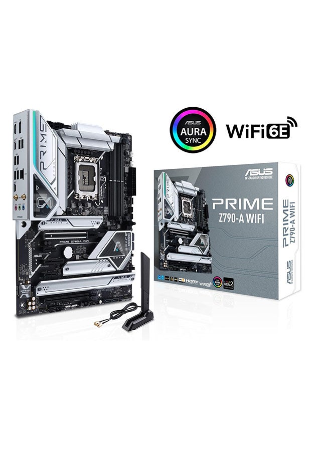 Prime Z790-A WiFi 6E LGA 1700(Intel®13th&12th) ATX Motherboard (16+1 DrMOS, PCIe 5.0,DDR5,4X M.2 Slots,2.5 Gb LAN,USB 3.2 Gen 2 Front Panel Type-C, Thunderbolt™ 4/USB4, DP) Black