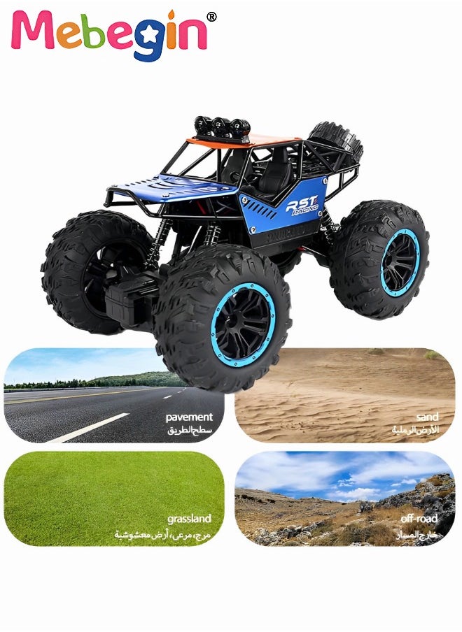 RC Toys Cars 1:22 Scale Remote Control Car Off Road RC Car Vehicle Monster Truck Crawler with Head Lights for Boys Kids and Adults