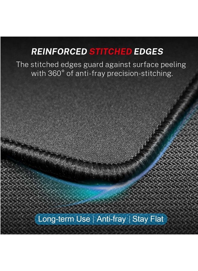 Mouse Pad [30% Larger] With Anti-Fray Stitching, Premium-Textured & Waterproof Computer Mousepad With Non-Slip Rubber Base, Gaming Mouse Mat For Laptop, Office & Home, 8.5 X 11 Inch, Black