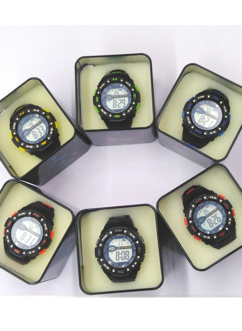 Children Digital Sports Watches, Water Resistant,Set of 12