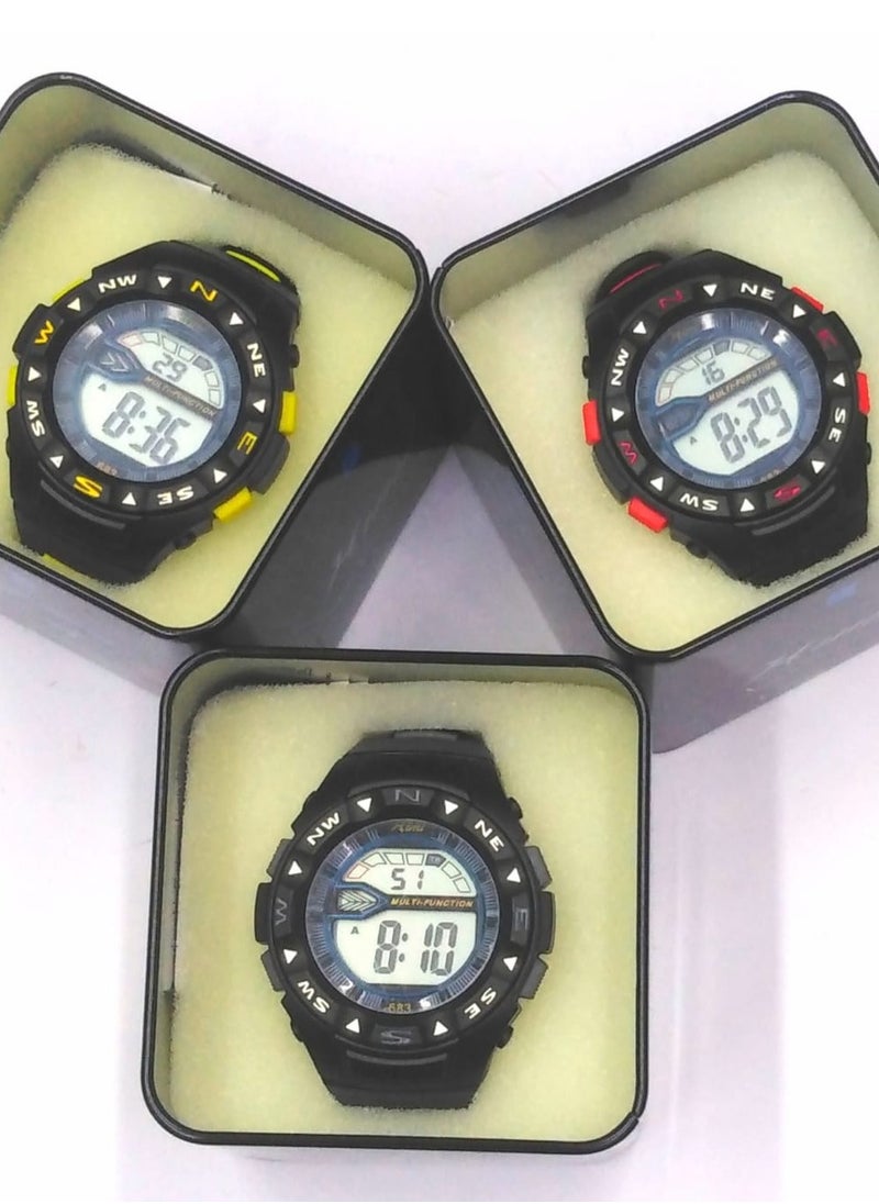 Children Digital Sports Watches, Water Resistant,Set of 12