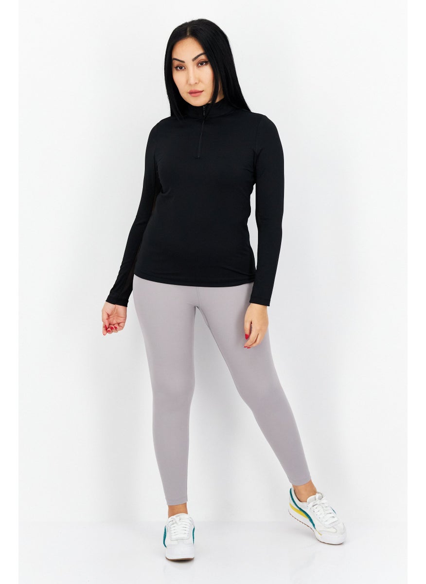 Women Sportswear Fit Long Sleeve Training Top, Black