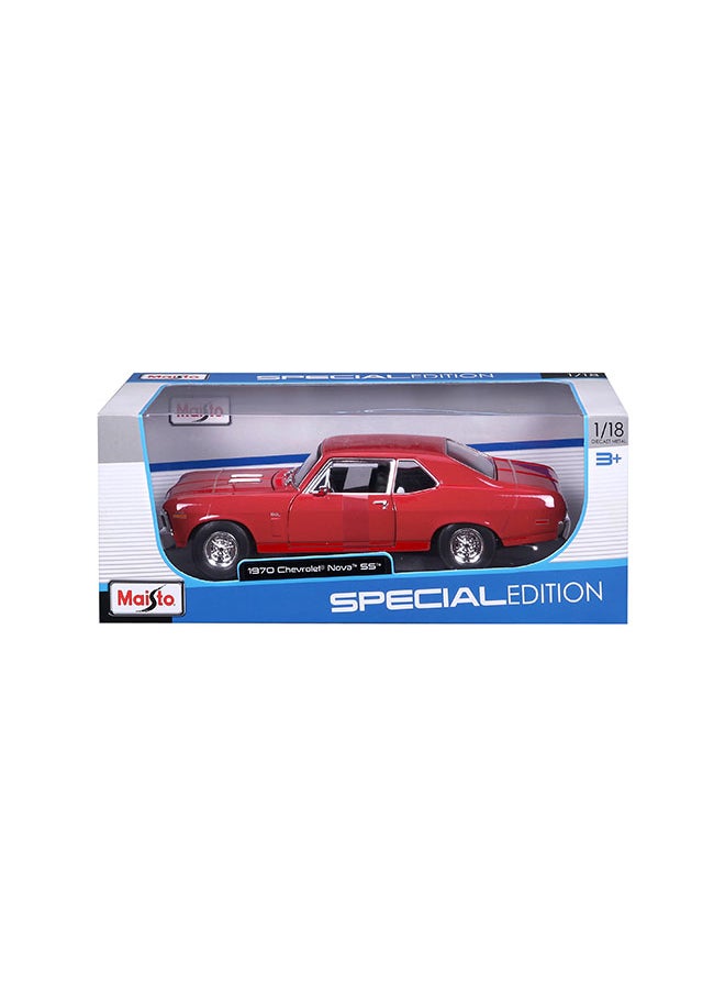 1:18 Se (A)-1970 Chevrolet Nova Ss Coupe Red Officially Licensed Scaled Replicas of Collectible Diecast Metal Models with Exquisite Interior & Exterior Detailing for All Ages