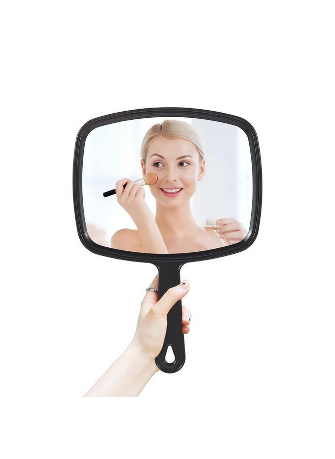 Hand Mirrors With Handheld,Handheld Mirror Hand Held Mirror Small Barber Mirrors,Personal Makeup Face Mirrors For Hair Stylist For Barber,Shower,Salon For Women Men Black(6.7