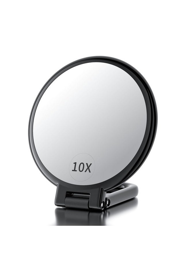 Handheld Magnifying Mirror, 10X/1X Double Sided Hand Mirror With Handle, 5.4