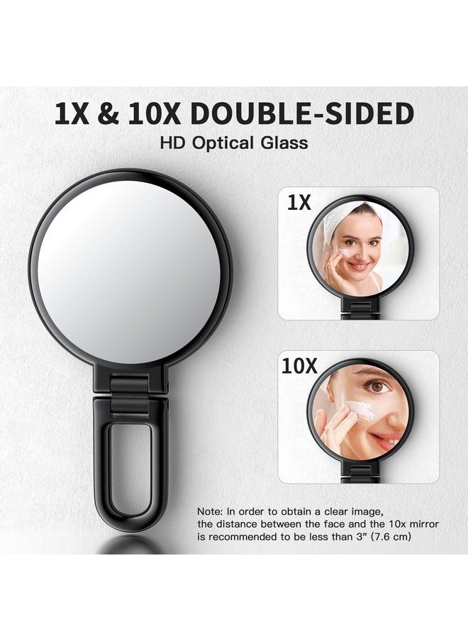 Handheld Magnifying Mirror, 10X/1X Double Sided Hand Mirror With Handle, 5.4