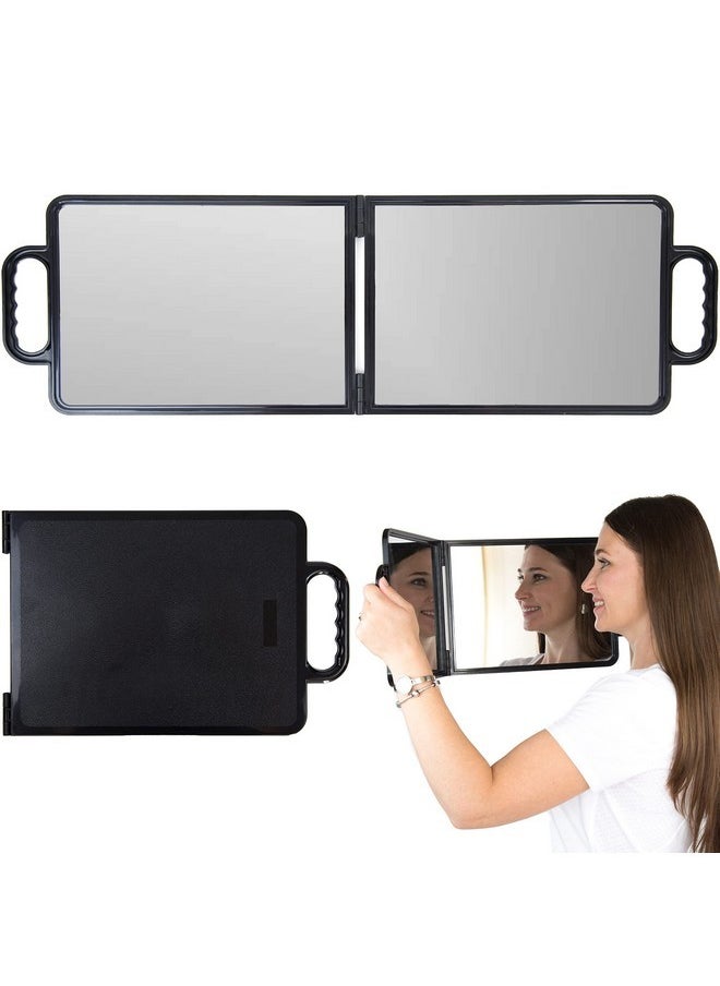 Large Folding Mirror With Double Handle - Rectangular Folded Handheld Mirror With Handles - Haircut Mirror - Salon Mirror