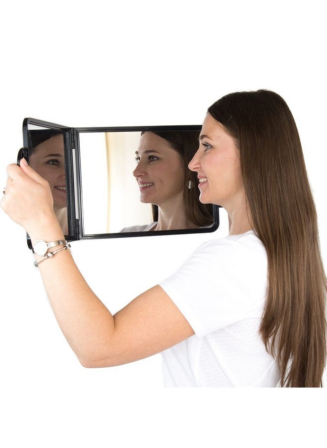 Large Folding Mirror With Double Handle - Rectangular Folded Handheld Mirror With Handles - Haircut Mirror - Salon Mirror