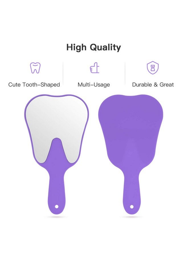 Tooth Shaped Mirror Hand Held Face Mirror Cute, Handheld Mirrors With Handle Purple Small Makeup Shower Mirror, Used For Salon|Barber|Dentist Clinic|Hairdressing