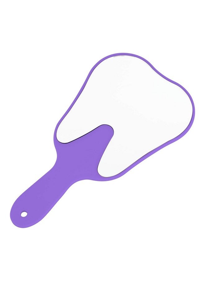 Tooth Shaped Mirror Hand Held Face Mirror Cute, Handheld Mirrors With Handle Purple Small Makeup Shower Mirror, Used For Salon|Barber|Dentist Clinic|Hairdressing