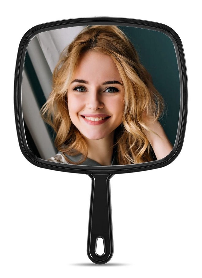 Hand Mirror, Extra Large Barber Hairdressing Handheld Mirror With Handle For Salon, Square