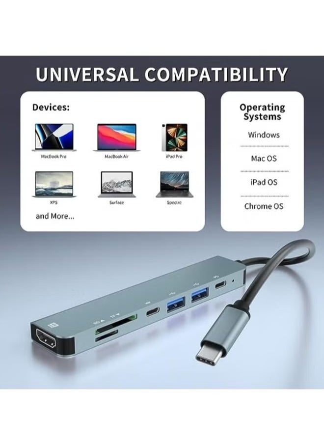 7 In 1 USB-C Docking station With HDMI Port Hub