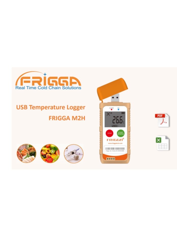 DHT PDF/Excel USB Temperature Data Logger Reusable Recorder 28800 Points High Accuracy FRIGGA M2H