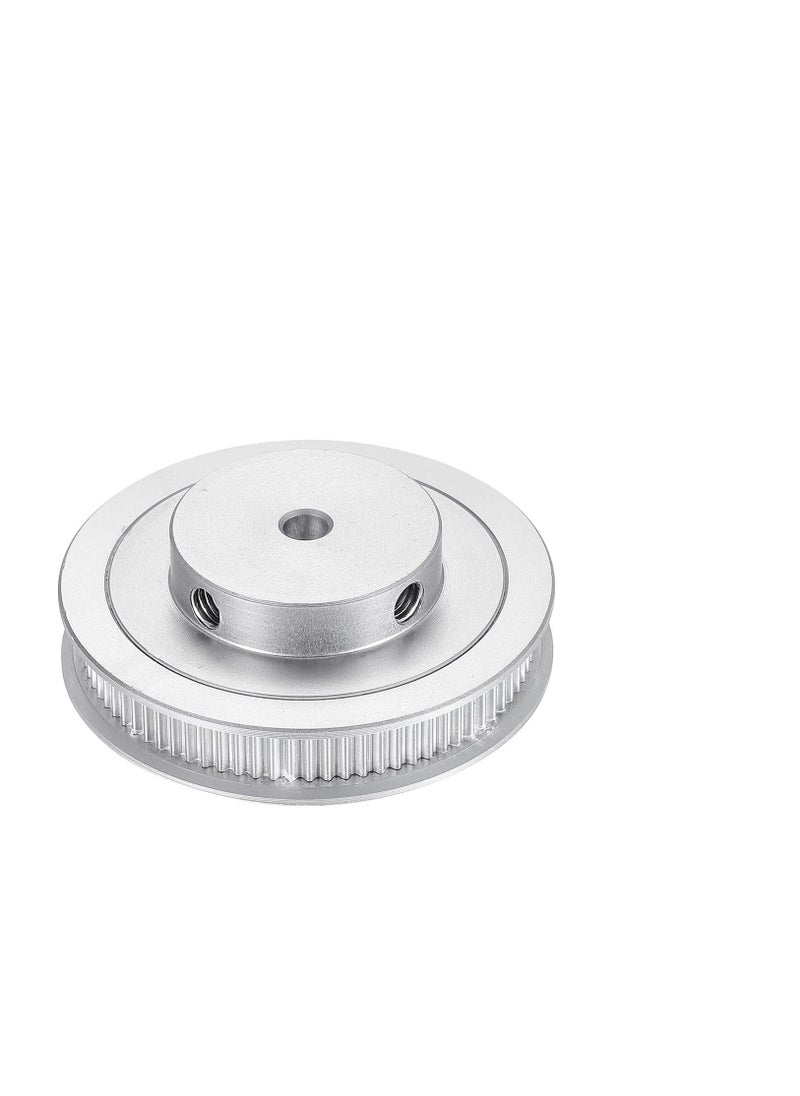 80 Teeth 5mm Bore Timing Pulley, Aluminium Synchronous Wheel Silver with M5 Screw for 3D Printer Belt, CNC Machine