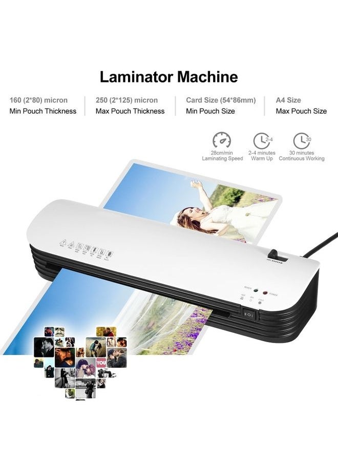 Osmile SL299 A4 Laminator Machine Set With 15 Laminating Pouches Paper Cutter Corner Rounder(US Plug)