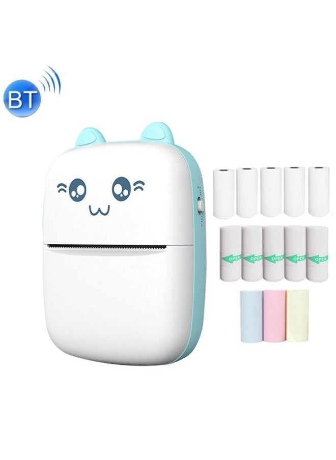 C9 Mini Bluetooth Wireless Thermal Printer With 5 Papers & 5 Sticker & 3 Color Papers(Blue)