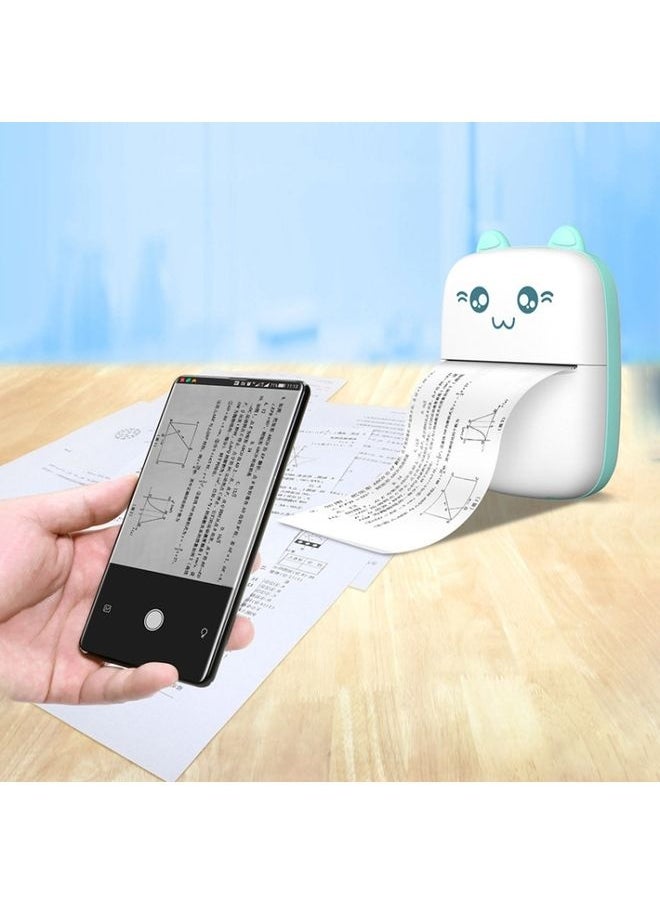 C9 Mini Bluetooth Wireless Thermal Printer With 5 Papers & 5 Sticker & 3 Color Papers(Blue)