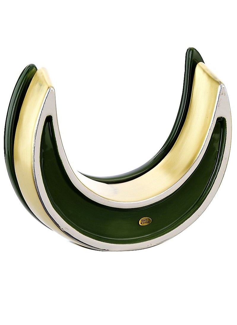 Ramadan Serving Plate Home Décor Green & Gold 19 * 16.5 * 4.5CM