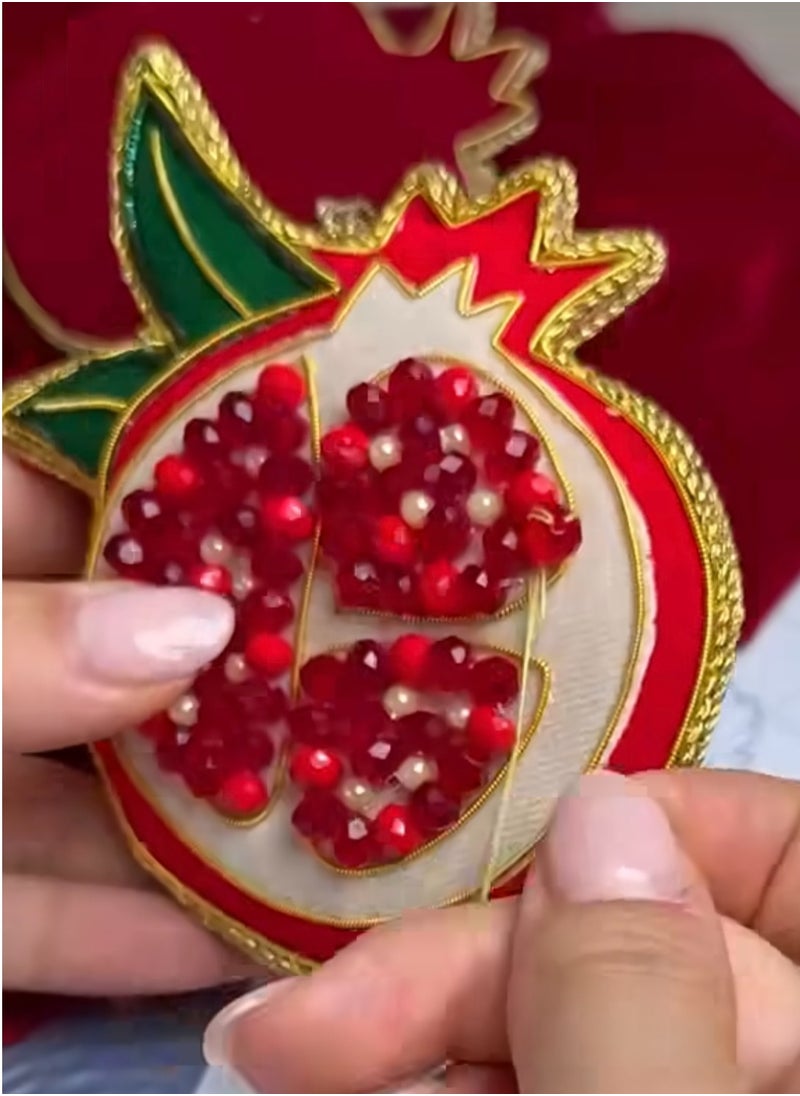 Christmas Decoration FABRIC HANDMADE ORNAMENTS POMEGRANATE