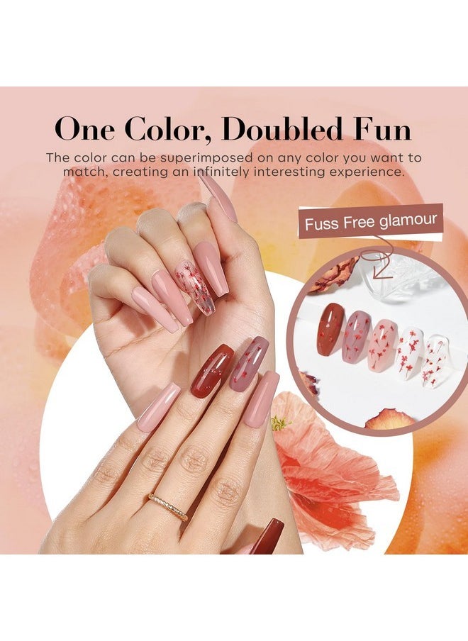 Floral Dip Powder Nail Kit Starter Fall Winter Nude Brown Grey Dipping Powder Liquid Set With Base Top Coat Activator Dip Dried Flowers For French Nails Art Manicure Diy Salon