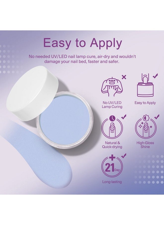 Color Changing Dip Powder Nail, Blue Temperature Mood Fall Winter Dipping Powder French Acrylic Nail Dip Art Starter Manicure Salon Diy At Home, No Nail Lamp Needed, 1 Oz / 28G