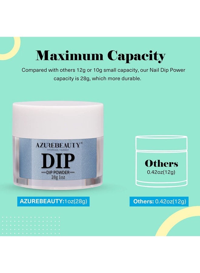 Color Changing Dip Powder Nail, Blue Temperature Mood Fall Winter Dipping Powder French Acrylic Nail Dip Art Starter Manicure Salon Diy At Home, No Nail Lamp Needed, 1 Oz / 28G