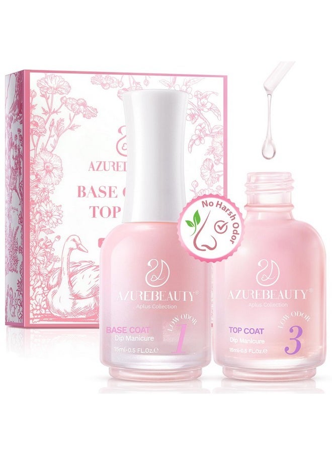 Dip Powder Liquid Set 2 Pcs Odorless Dip Base & Top Coat For Dip Powder Nail Kit 15Ml/0.5Oz Clear Nail Dip Liquid Set For Dip Manicure Kits Dipping Powder Nail Kit Diplypro