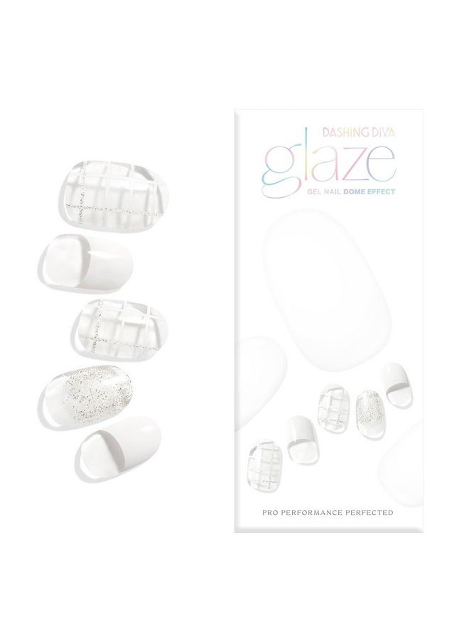 Glaze Nail Strips - Delight | Works With Any Led Nail Lamp | Long Lasting, Chip Resistant, Semicured Gel Nail Strips | Contains 34 Salon Quality Nail Wraps, 2 Prep Pad, 1 Nail File