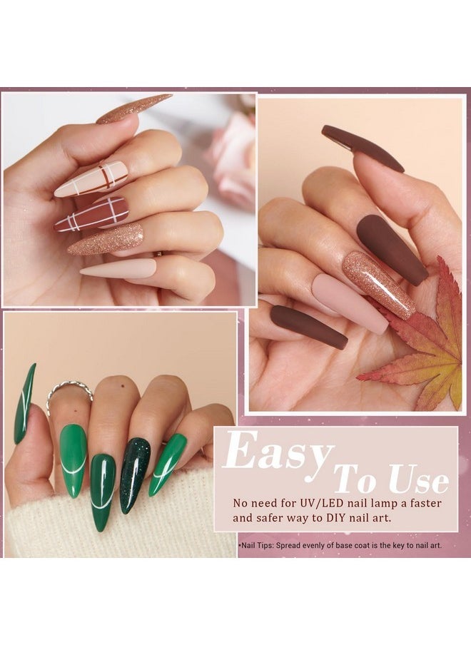 Powder Nail Kit, Azurebeauty 36 Colors Fall Winter Red Glitter Brown Dipping Powder Starter With Top/Base Coat Activator & Removal Accessories Set For French Manicure Salon Diy At Home
