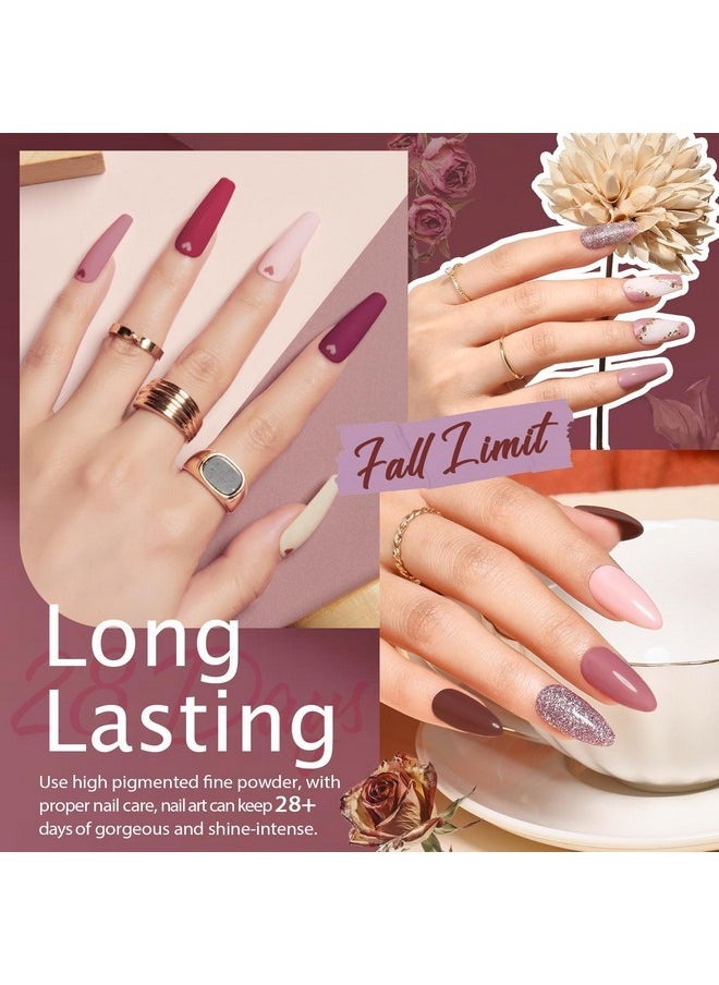 130 Pcs Dip Powder Nail Kit 16 Colors Clear Glitter Pink Nail Dip Powder Kit With Top/Base Coat Activator Gel Nail Remover Professional Dip Powder Liquid Set For Home Salon Gifts