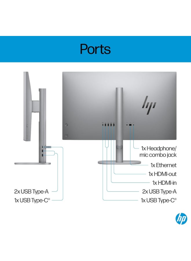 OmniStudio X  AIO With 27-Inch Display, Core Ultra 7 155H Processor/16GB RAM/1TB SSD/8GB Intel Iris Xe Graphics/Windows 11 English Silver