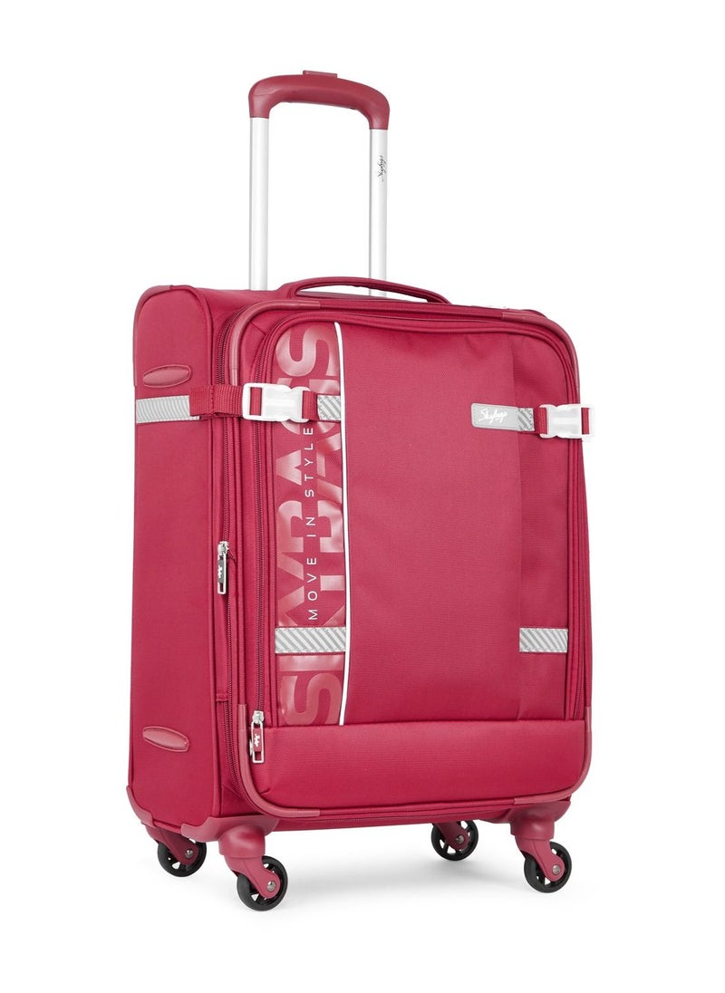 4 WHEELS SKYBAGS SNAZZY CARMINE RED SOFTSIDE LARGE TROLLEY BAG - SK STSNAH81CRD