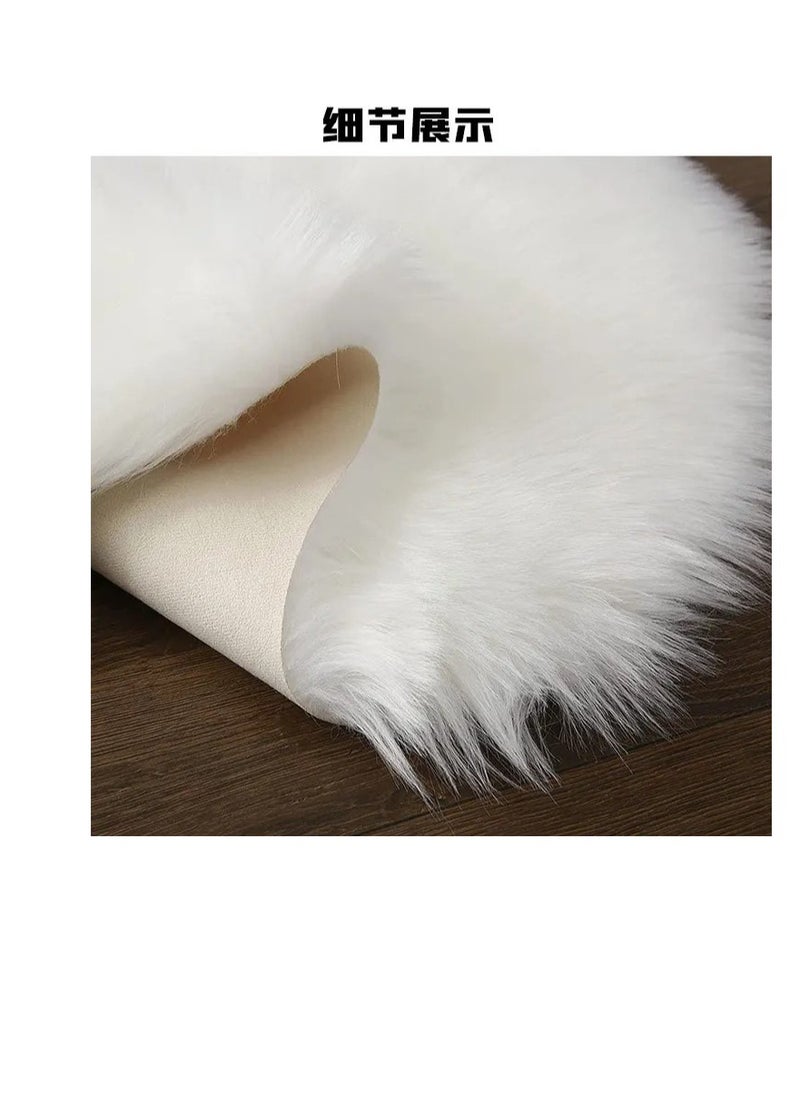 3Pcs set, 1pc couch carpet 180*60cm, 1pc half couch carpet 90*60cm, 1pc pillow with filling 45*45cm,soft faux fluffy rugs artificial sheepskin long hair carpet floor wool fluffy mat,non slip