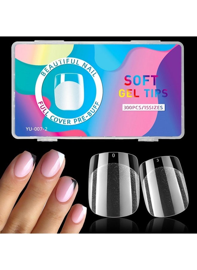 Extra Short Square Press On Nail Full Cover Nail Tips Gel Nails Soft Gel Nail Tips 300Pc Short Gel X Nails 12 Sizes Clear Nails Xs Gel X Nail Tips For Home Diy Nail Salon Soft Gel Tips