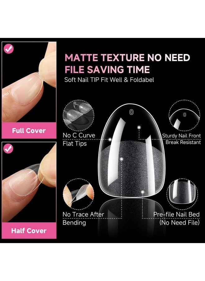 Extra Short Almond Nail Tips 12 Sizes Short Almond Gel X Nail Tips 120Pcs Soft Gel Nail Tips Clear Full Cover Nail Tips Acrylic False Nails Press On Nails For Nail Extension Diy Salon