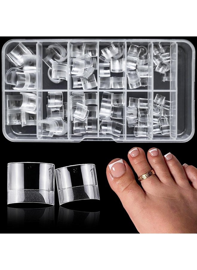 240Pc Soft Gel X Toe Nail Tips Short Fake Toenail Tips Square Fake Toe Nail Tips For Toes Press On Toenails, Clear False Toe Nail Press Ons, 12 Sizes French Artificial Toe Tips Acrylic Nails